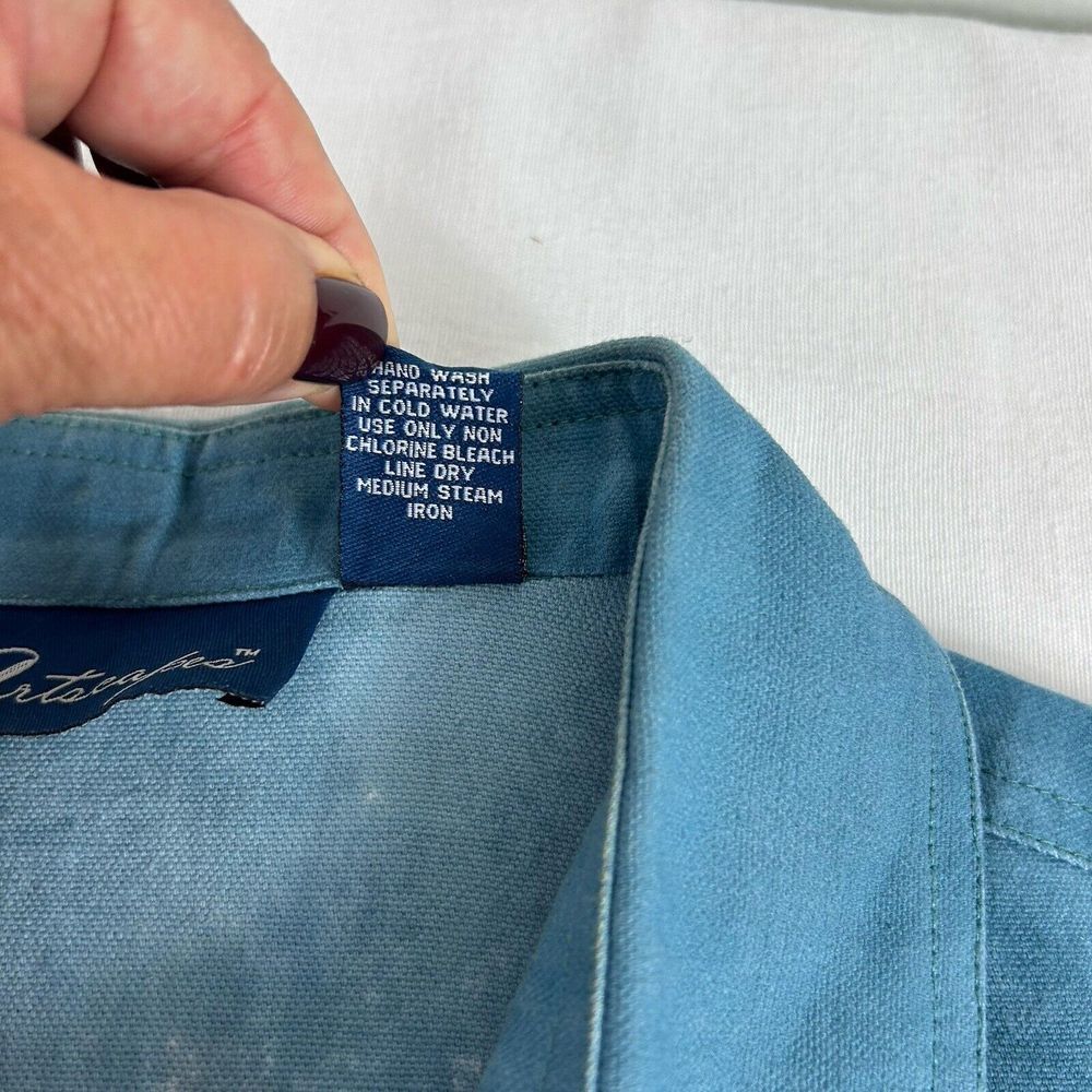 Artscapes Light‎ Denim Jean Jacket San Francisco All-Over Print Size Small EUC - Picture 8 of 11
